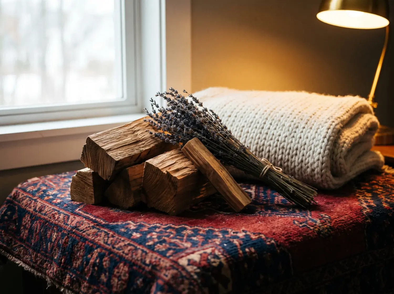 Zone de tapis en laine attaquée par les mites, avant traitement à l'atelier Maison Horn